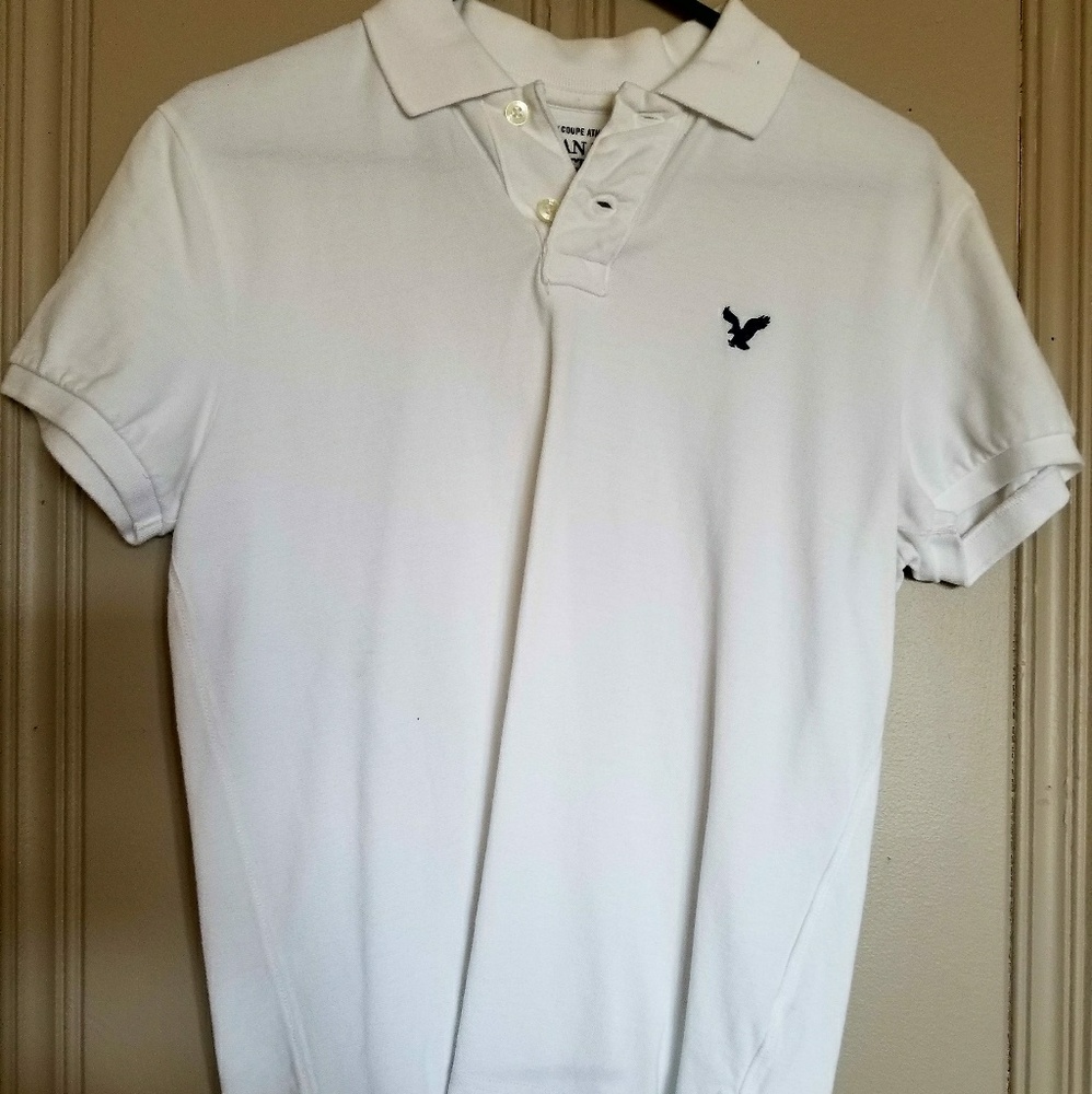 AE white polo shirt size small